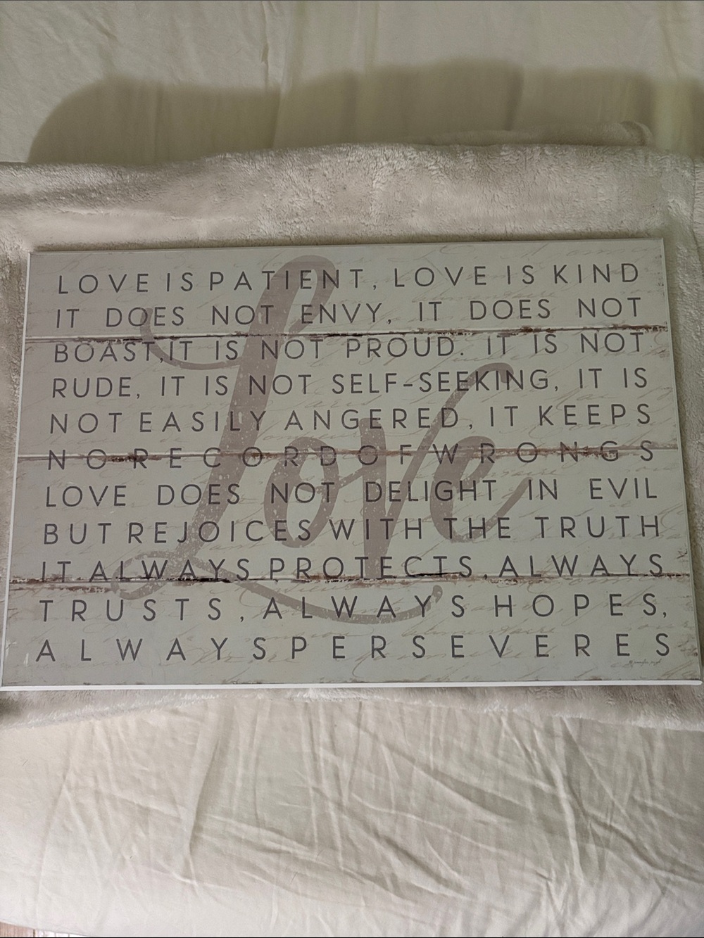 Love Is Patient Wall Art Sign - Neutral Tones